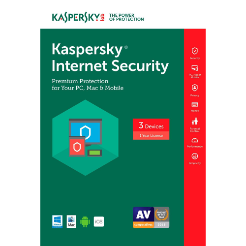 Kaspersky internet Security 2018 - 3 pc/1 Year